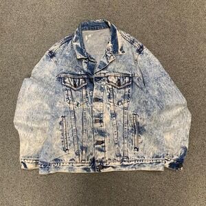Vintage Acid Wash Denim Trucker Jacket